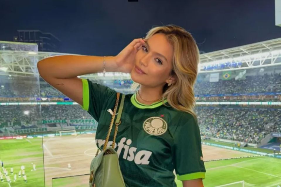 An image collage containing 1 images, Image 1 shows Woman in soccer jersey at stadium