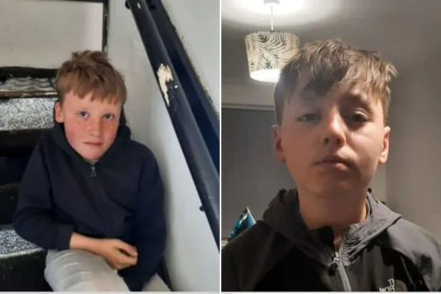 An image collage containing 2 images, Image 1 shows Missing 11-year-old Aaron Haigh, Image 2 shows Photo of missing 11-year-old Aaron Haigh
