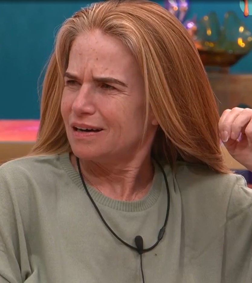 Patsy Palmer looking upset.