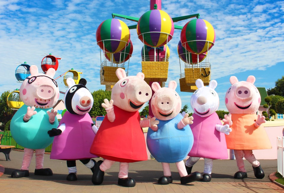 Peppa Pig characters at Paultons Park.