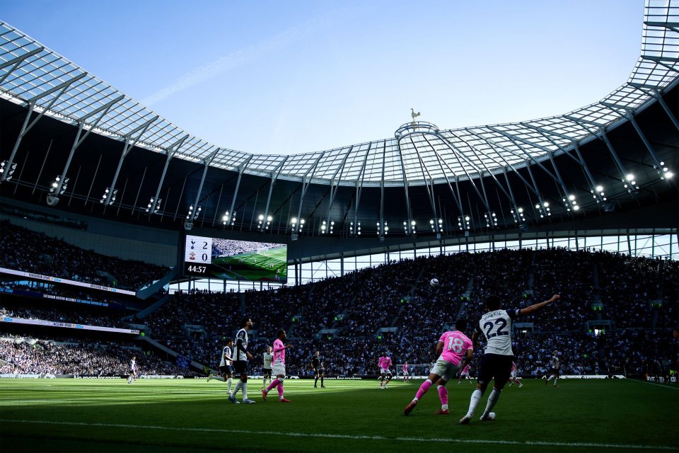 Tottenham Hotspur vs Southampton soccer match at Tottenham Hotspur Stadium.