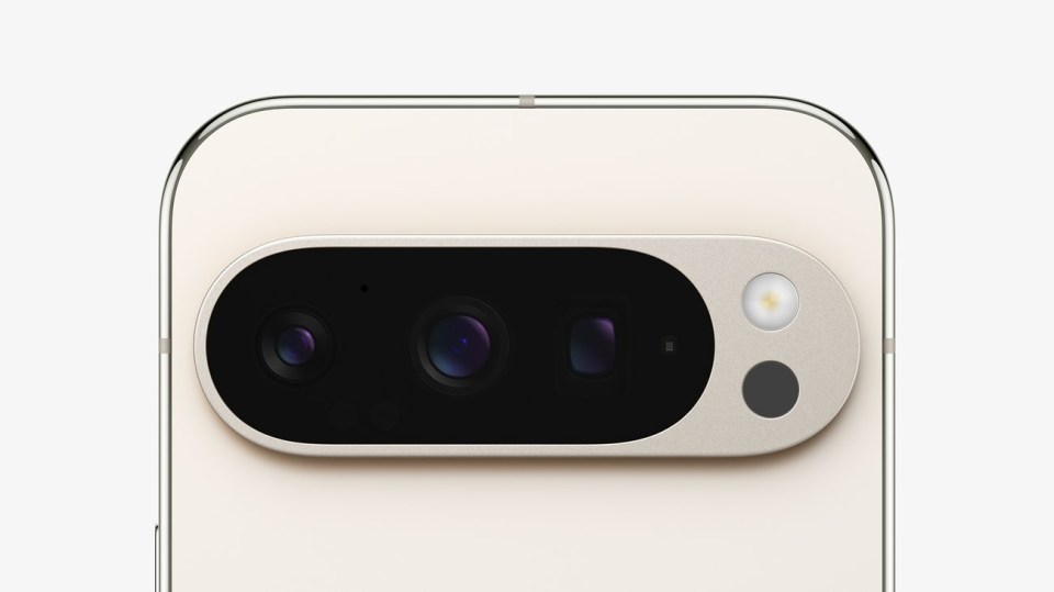 Close-up of a smartphone's camera array.