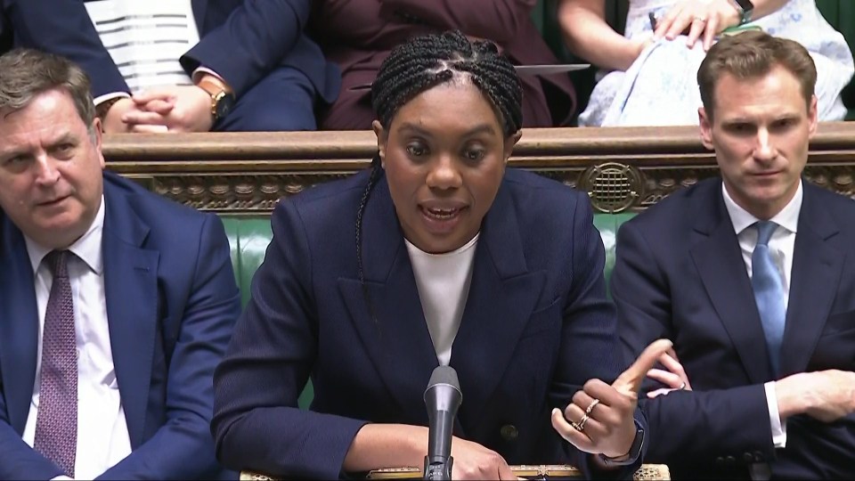 Kemi Badenoch speaking at Prime Minister's Questions in the House of Commons.