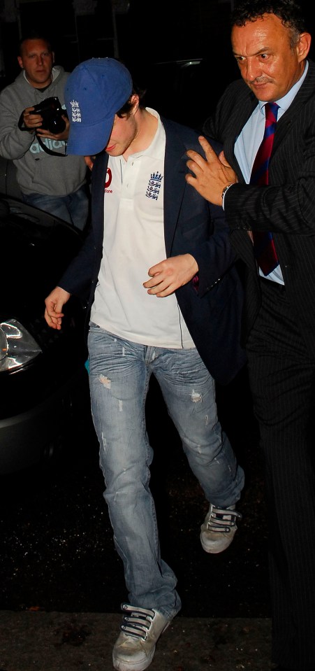 Daniel Radcliffe wearing an England cricket shirt and cap.