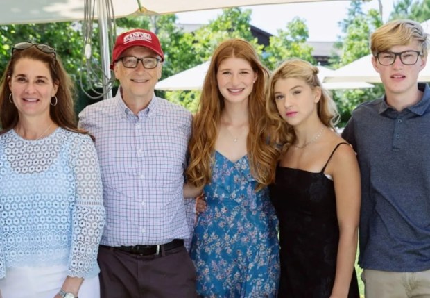 Bill and Melinda Gates with their three children.