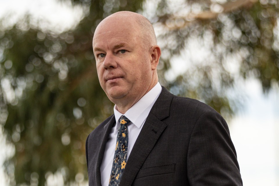 Simon Patterson, husband of Erin Patterson, outside Morwell Supreme Court.