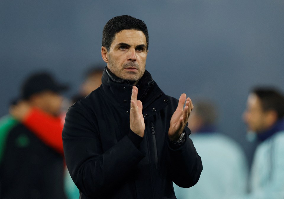 Mikel Arteta, Arsenal manager, clapping.