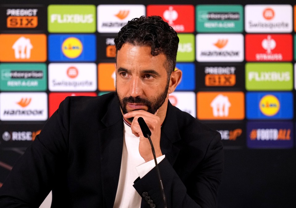 Ruben Amorim at a press conference.