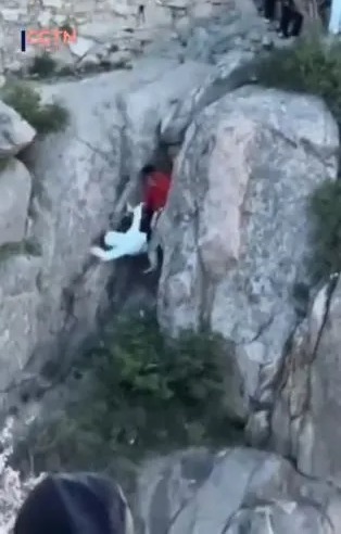 Couple rescued after falling from a 5,000ft mountain.