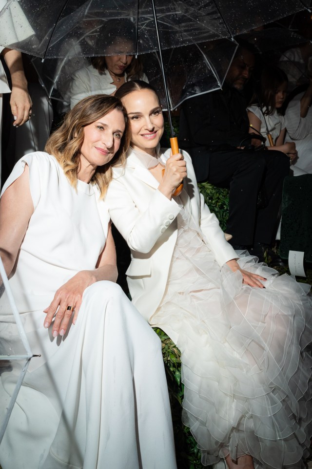 Camille Cottin and Natalie Portman at a fashion show.