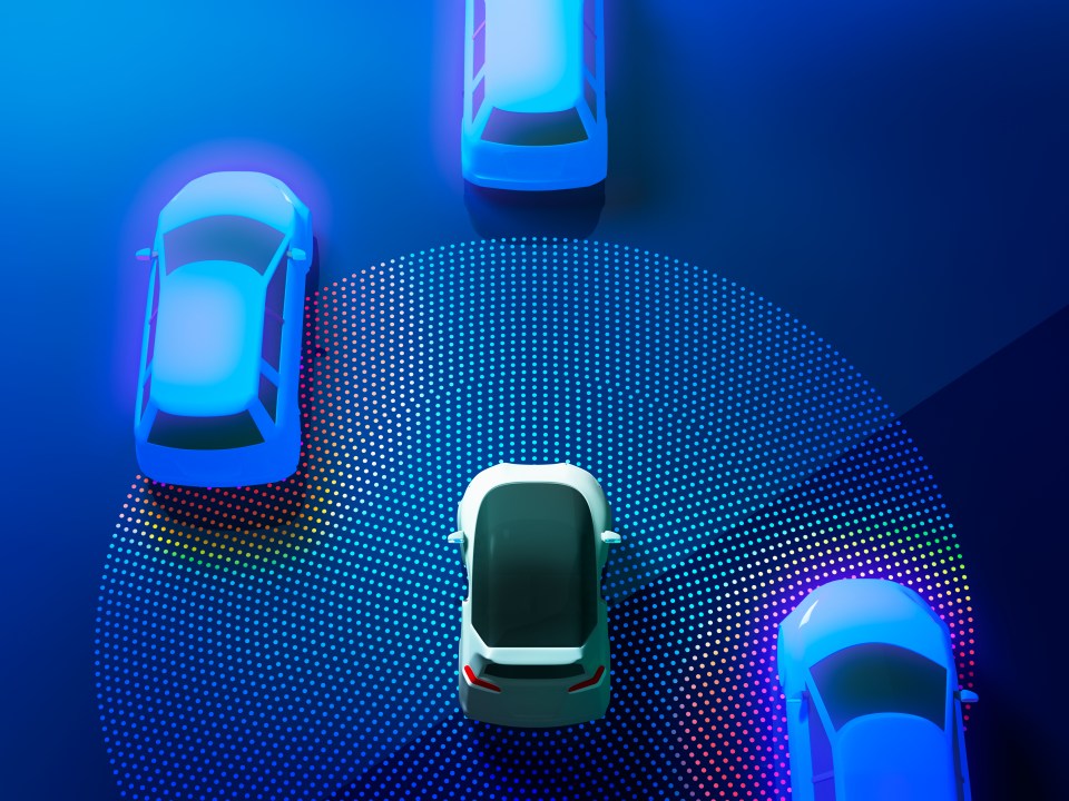 Illustration of self-driving cars.