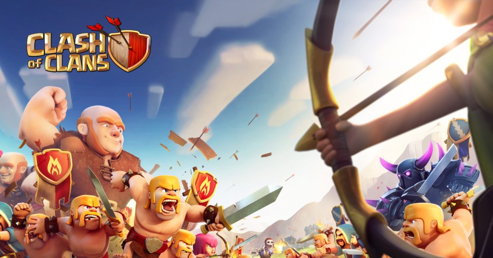 Clash of Clans illustration of a battle scene.