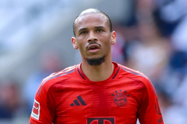 Leroy Sane of Bayern Munich looking dejected during a Bundesliga match.