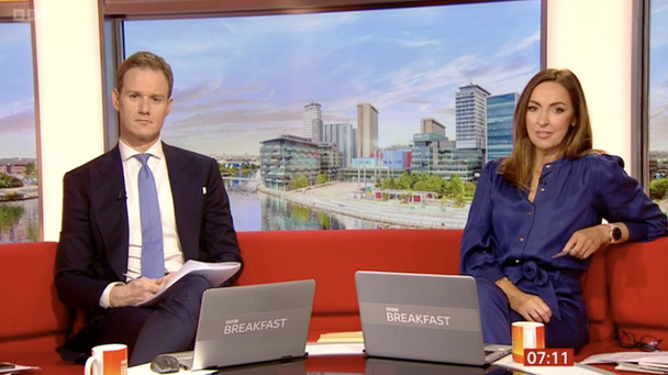 Dan Walker and Sally Nugent presenting BBC Breakfast.
