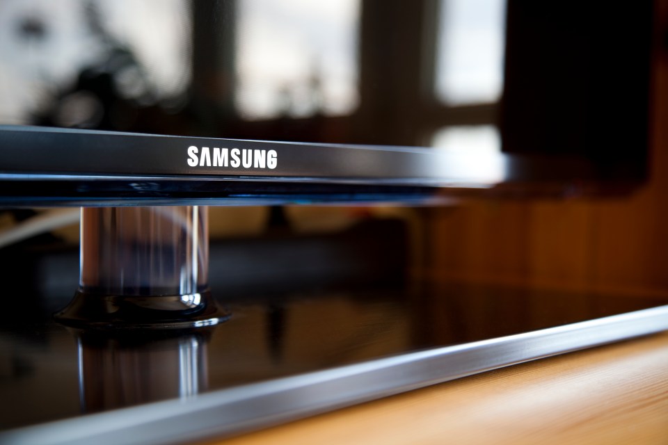 Close-up of a Samsung LED TV.