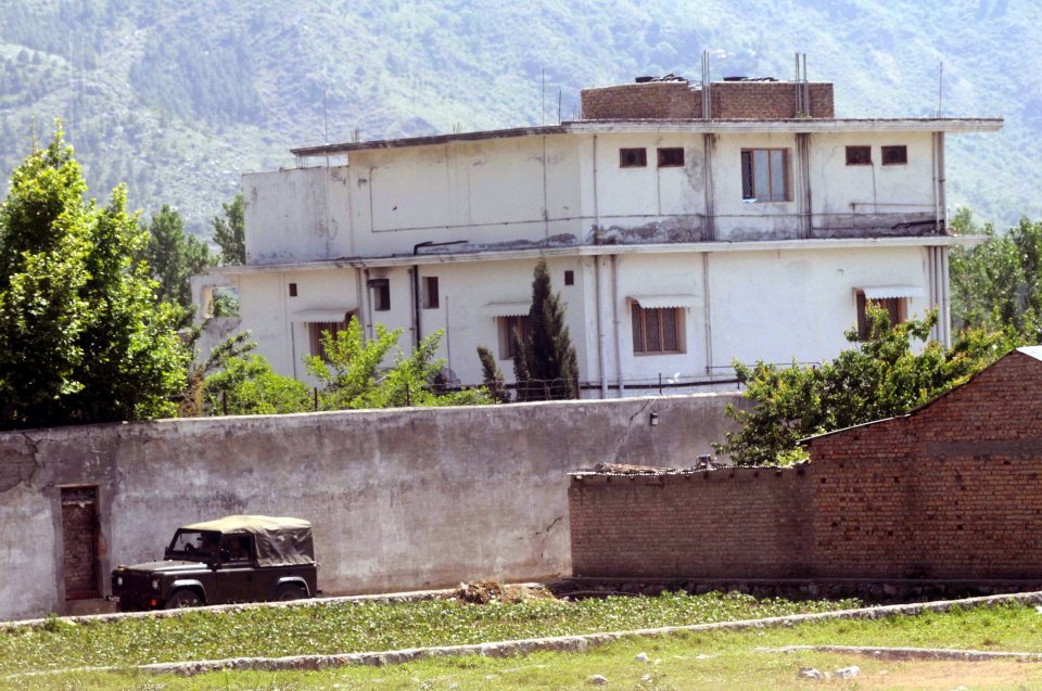Pakistani army vehicle near the Abbottabad compound where Osama bin Laden was killed.