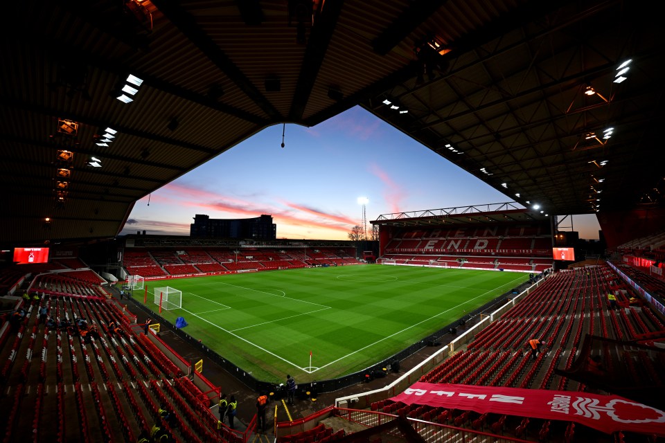 General view of City Ground stadium before a Nottingham Forest and Arsenal soccer match.
