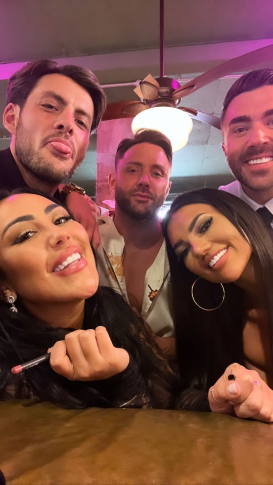 Group selfie of four Geordie Shore cast members.