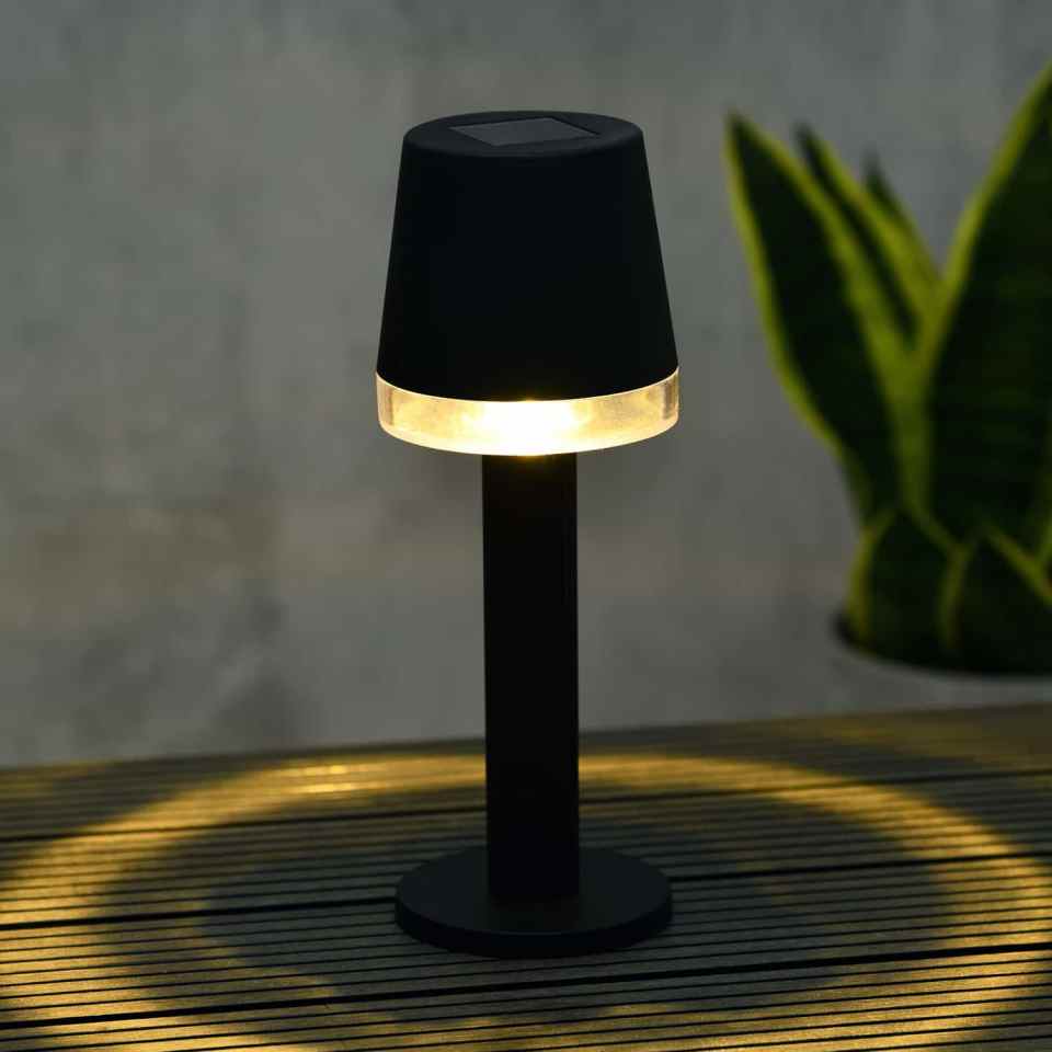Solar-powered table lamp.