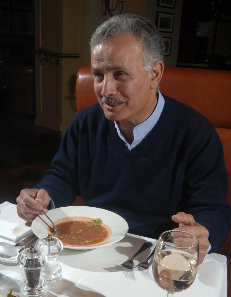 Mohamed Bakhaty eating gazpacho.