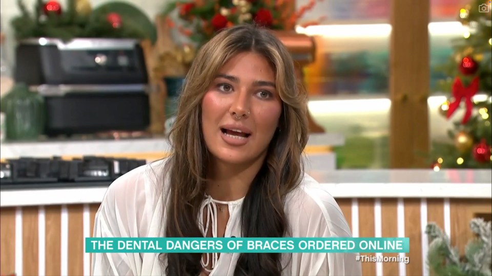 Woman discussing the dangers of online braces.