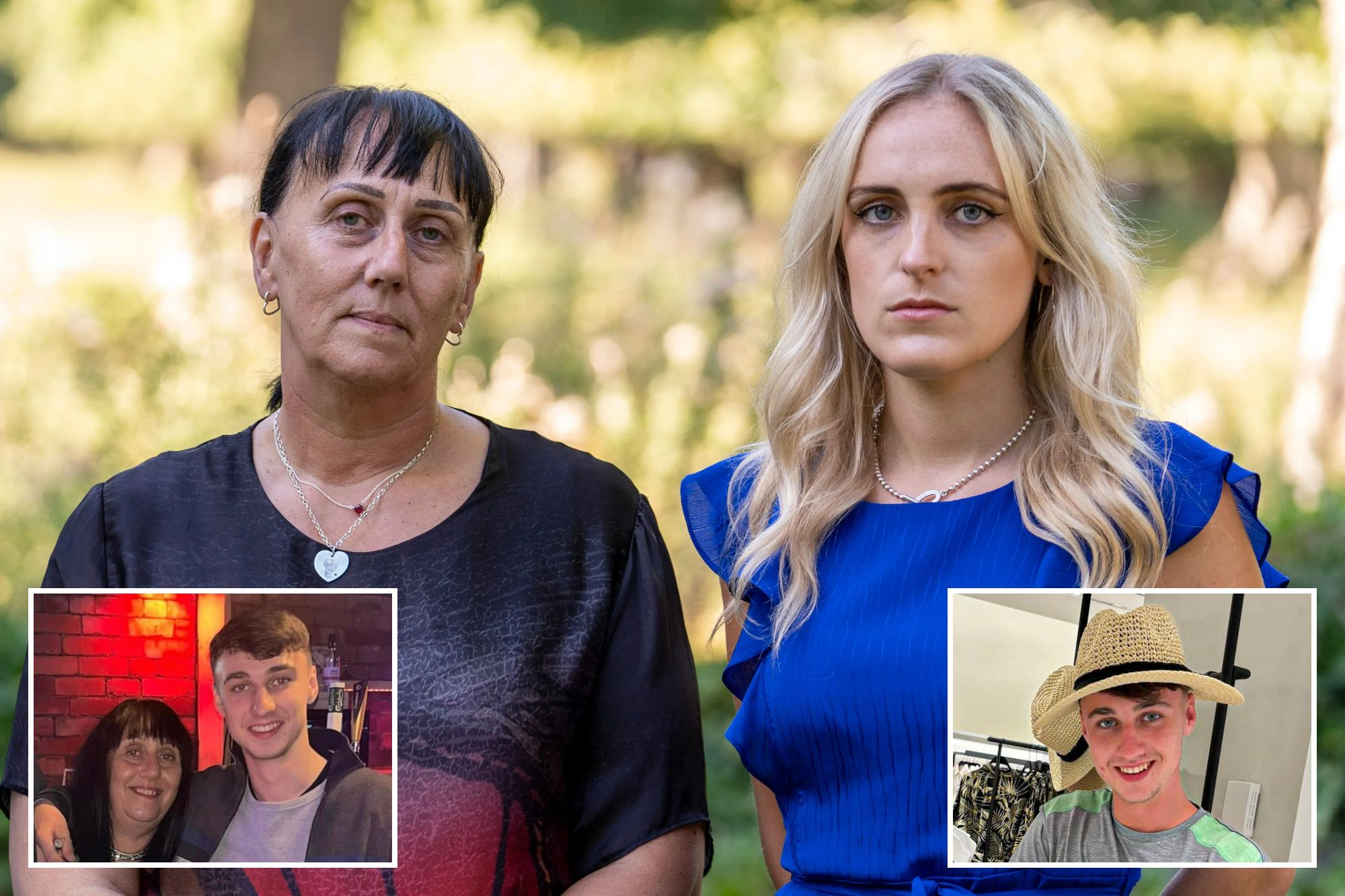 An image collage containing 3 images, Image 1 shows a man and two women standing next to each other in a park, Image 2 shows Photo of Jay Slater with his mother and brother, Image 3 shows Photo of Jay Slater, a missing British teenager