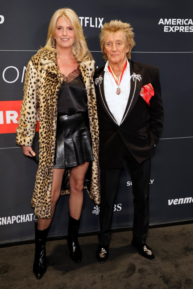 Penny Lancaster and Rod Stewart at a benefit concert.