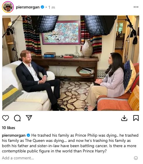 Prince Harry and Meghan Markle in a BBC interview.