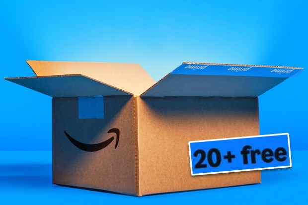 Open Amazon Prime box with "20+ free" label.