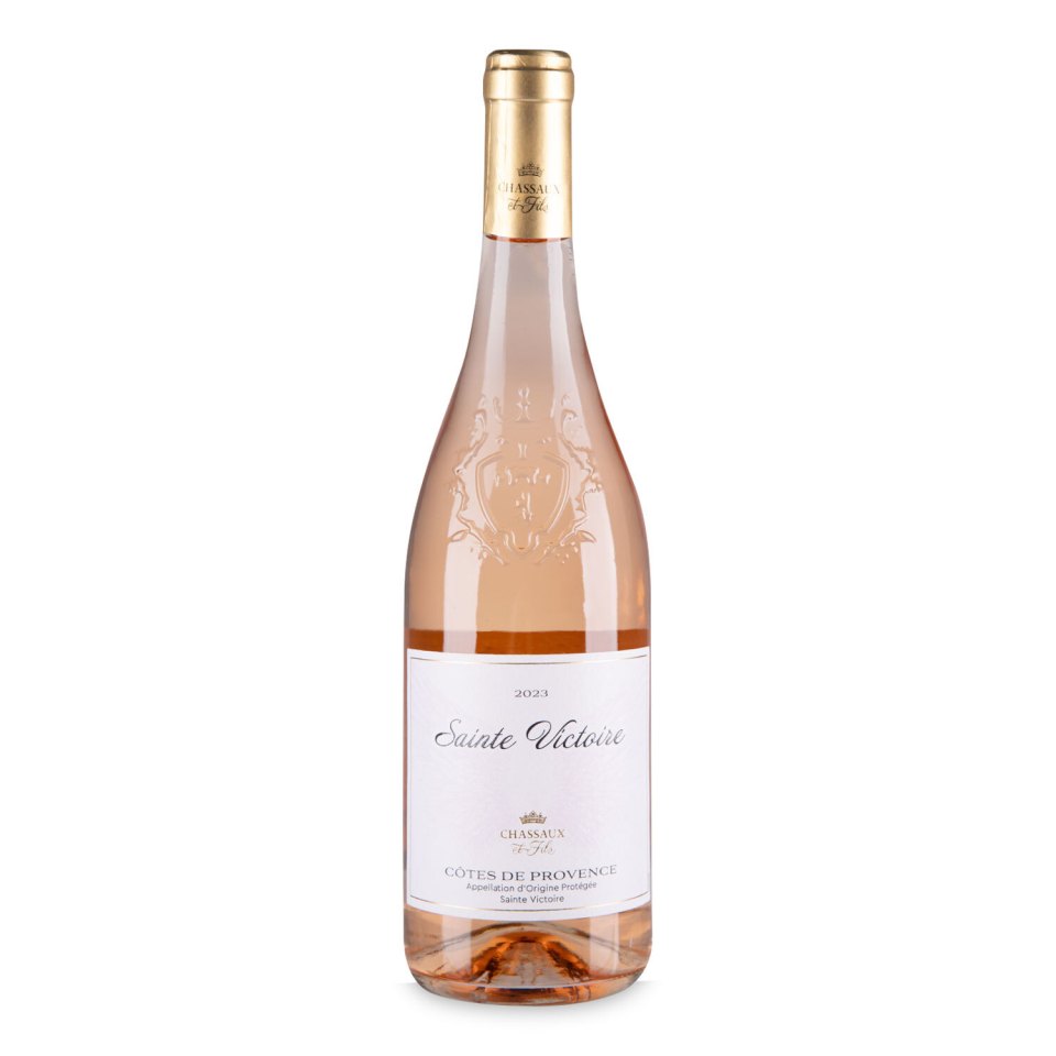 Bottle of Chassaux et Fils Sainte Victoire rosé wine.