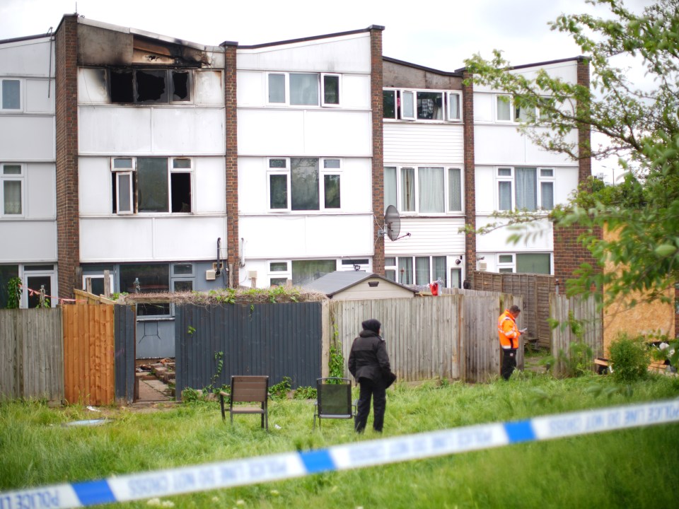 Aftermath of a house fire in Stonebridge, London.