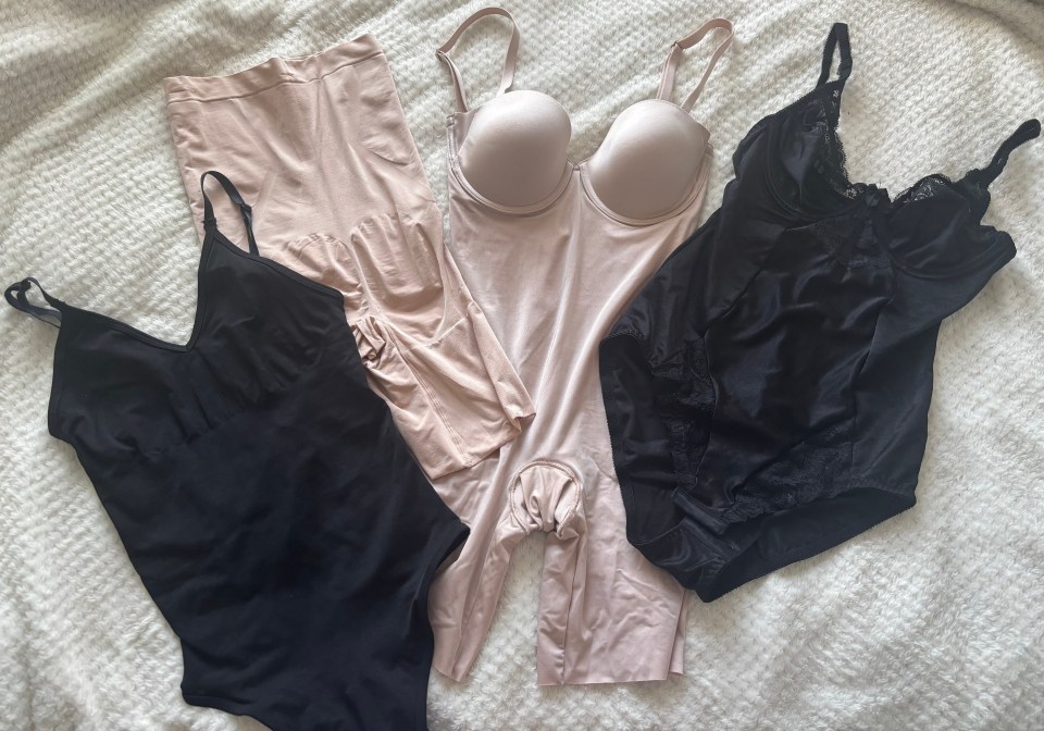Four pieces of shapewear.
