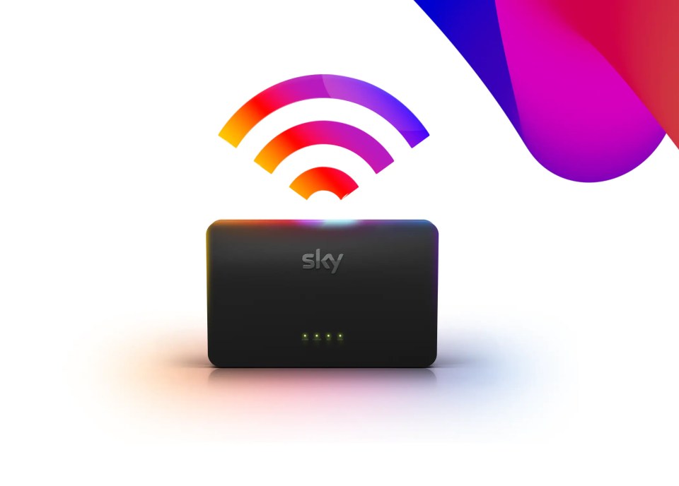 Sky broadband router with wifi symbol.