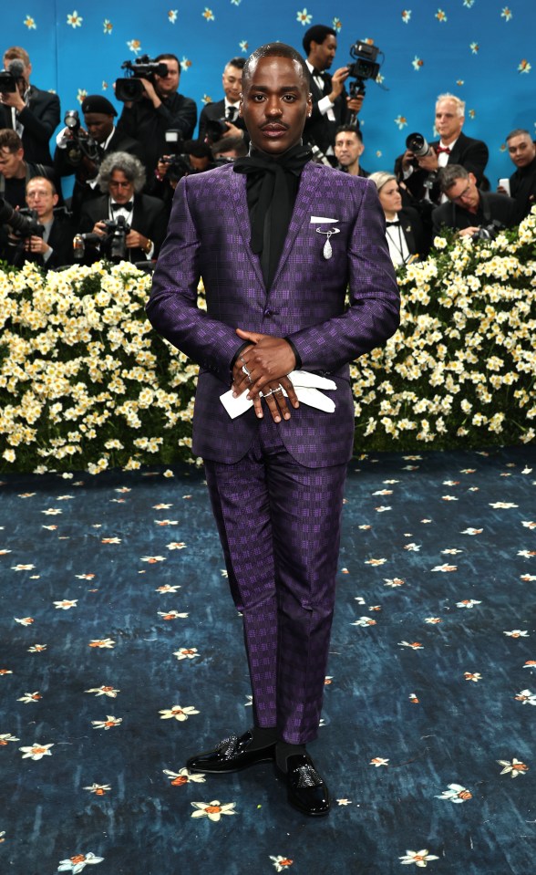Ncuti Gatwa at the Met Gala in a purple suit.