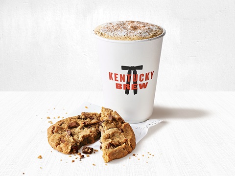 Kentucky Brew coffee and chocolate chip cookie.