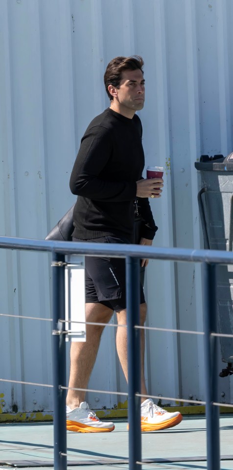 James Argent walking at Brighton Marina.