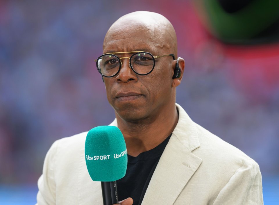 Ian Wright, football TV presenter, at Wembley Stadium.
