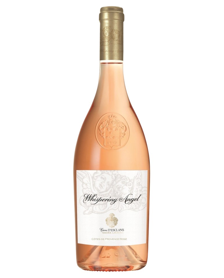 Whispering Angel Côtes de Provence Rosé wine bottle.