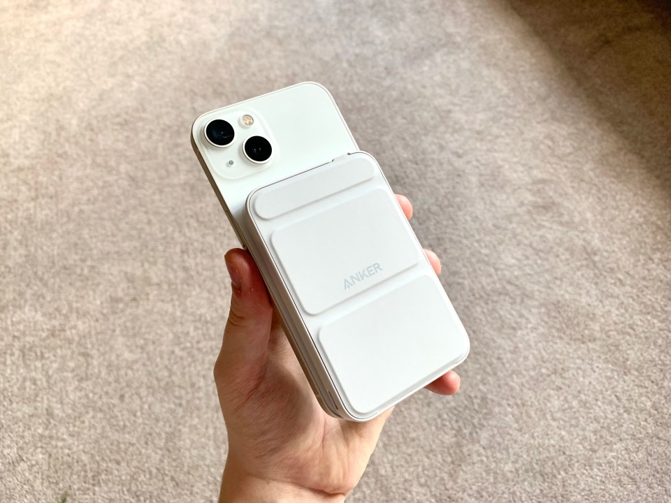 Anker 622 charger attached to a smartphone.