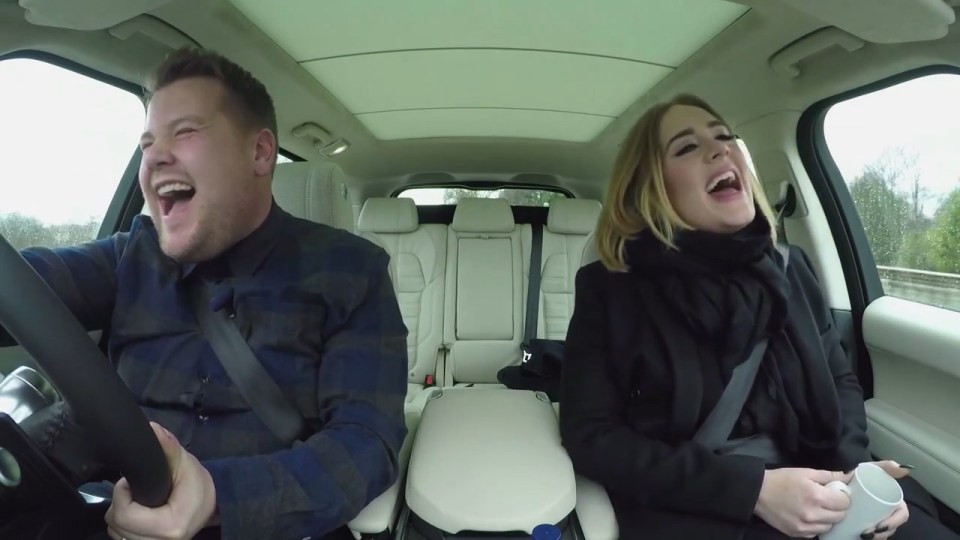 Adele joined James for a segment set in London