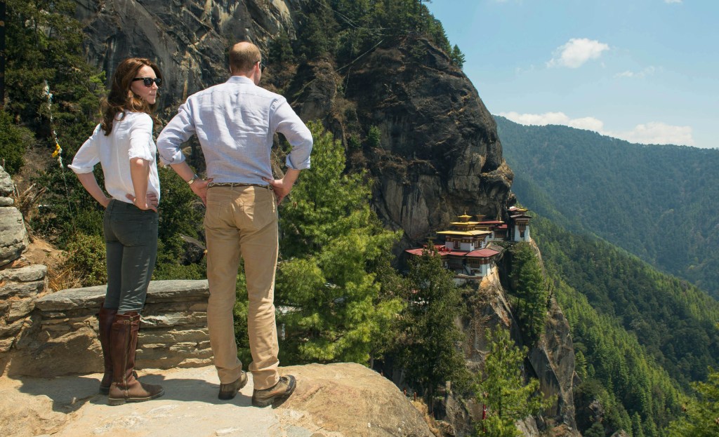 William and Kate stopped to admire the views as they reached the halfway point on their climb