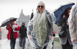 Drenched ... heavy showers hit across the country on friday afternoon, and could develop into snow overnight