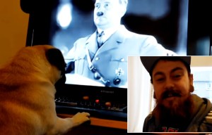 Horrific...Former security guard Markus Meechan filmed his girlfriend's dog performing Nazi salutes and watching Hitler on TV