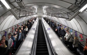 Commuters at Holborn station have been urged to stand on both sides of the escalator in a bid to relieve congestion