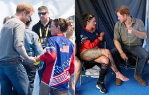 What WOULD the Queen say about those tattoos? Prince Harry gets close with swimmer at Invictus Games