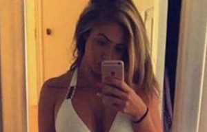 Holly Hagan post Instagram selfie wearing tiny white bikini