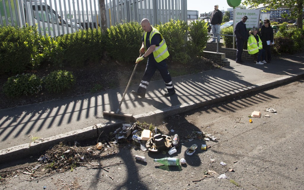 Clean up . . . locals complained of anti-social behaviour on the Old Kent Road 