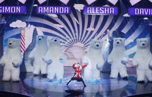 Simon Cowell hires bizarre BGT bear act for his son's birthday party ...whilst unimpressed Alesha buzzes them