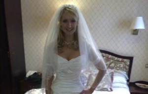 Lucky in white ... five years ago Catherine and then boyfriend David Corrigan did a promotional wedding shoot