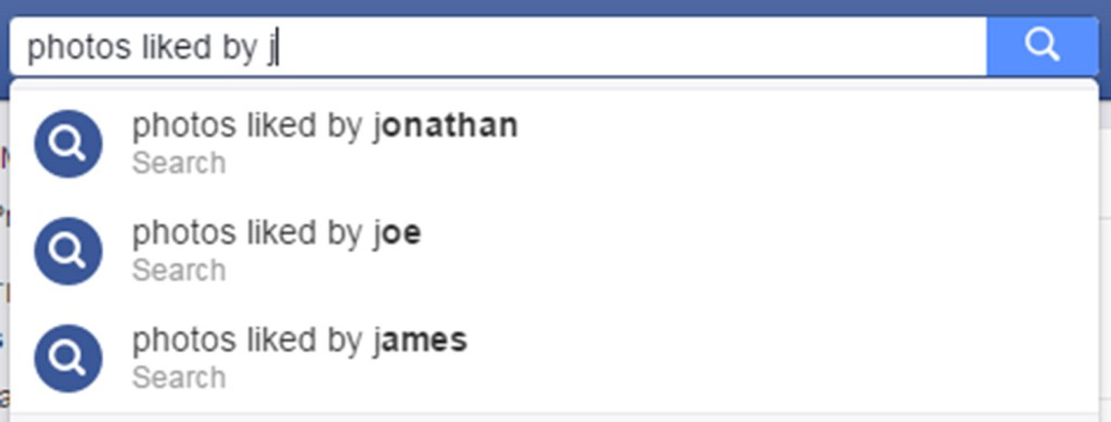Type the name of choice into the Facebook search bar to bring up results